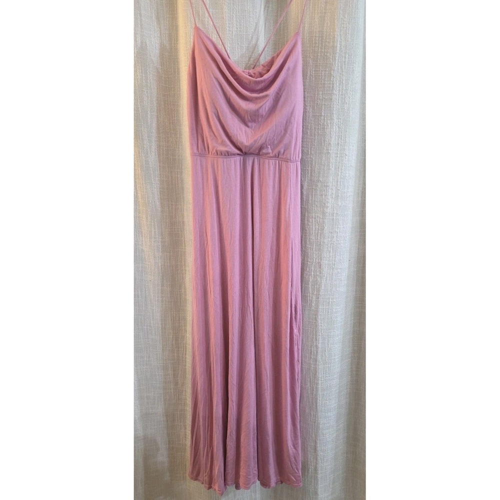 Halara Ribbed Cowl Neck Lace Up Midi Dress Lilac Size Small 28" Waist NWT